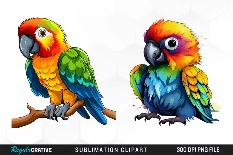 Watercolor Baby Parrot Watercolor Image Clipart