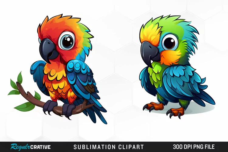 Watercolor Baby Parrot PNG Clipart