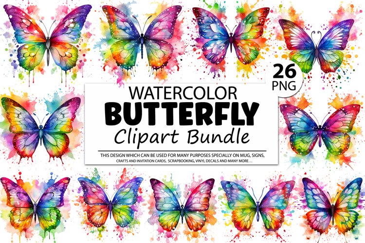 Watercolor Butterfly Clipart Image 21