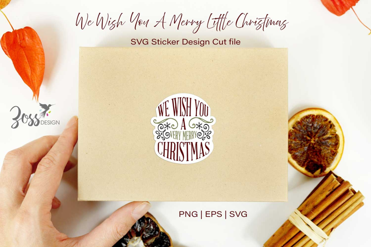 We Wish You a Very Merry Christmas Sticker Design