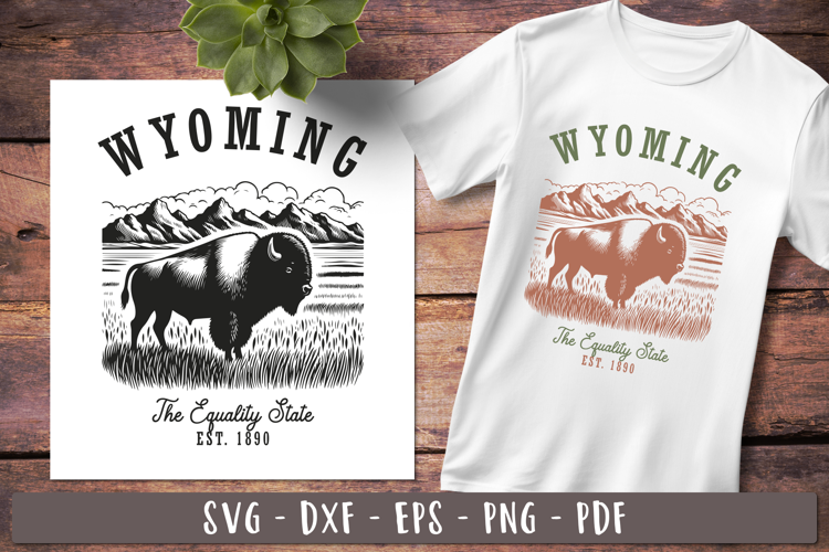Wyoming svg | Vintage United states svg