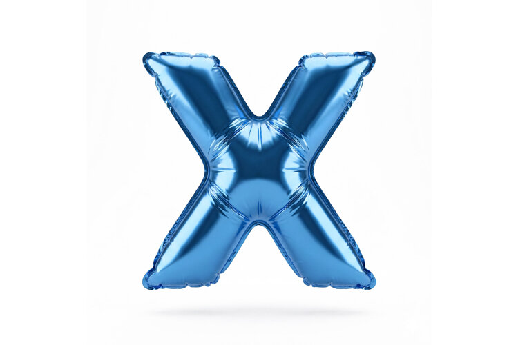 Blue Metallic Letter X Foil Balloon Party Decoration example image 1