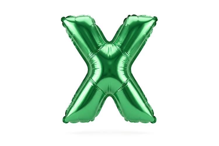 Green Metallic Letter X Foil Balloon Party Decoration