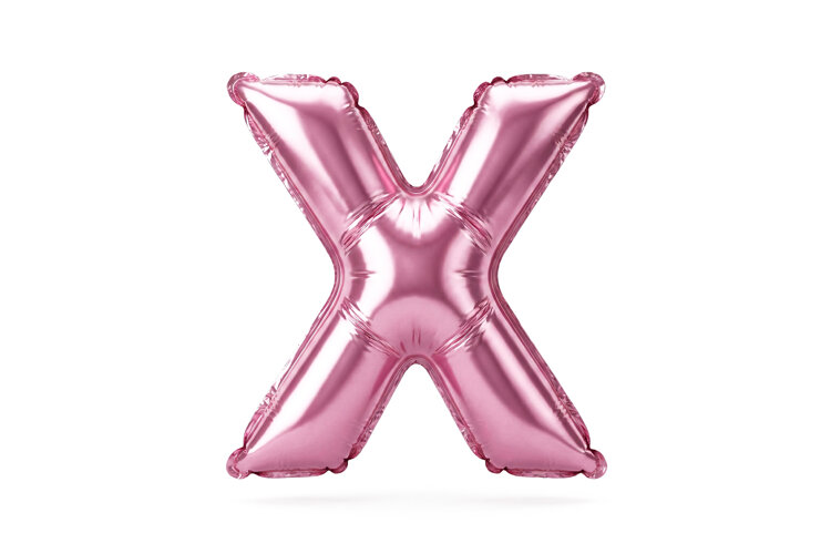 Pink Metallic Letter X Foil Balloon Party Decoration example image 1