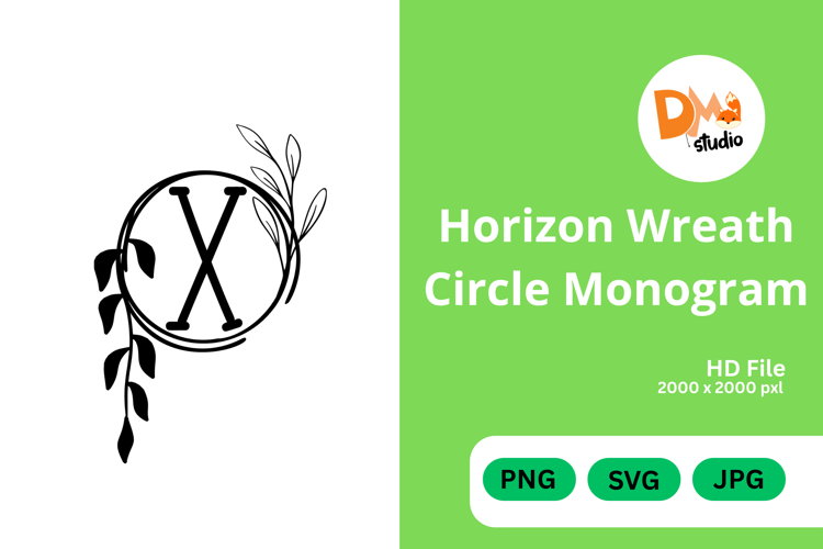 Horizon Wreath Circle Monogram example image 1