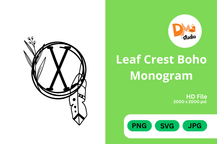 Leaf Monogram Svg Image 23