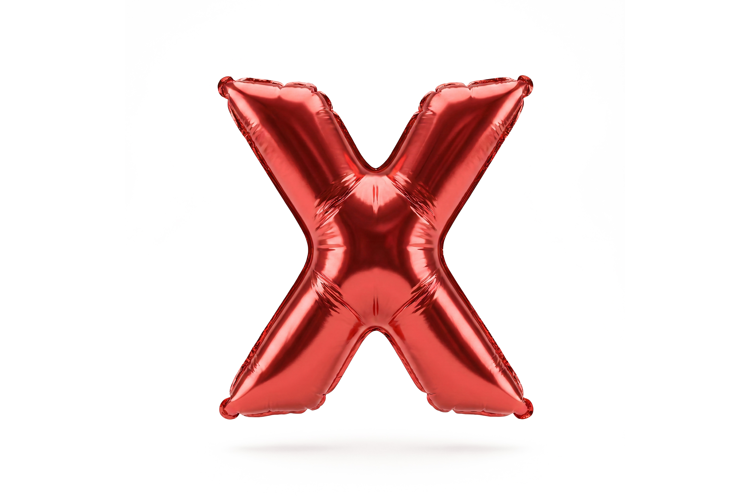 Red Metallic Letter X Foil Balloon Party Decoration