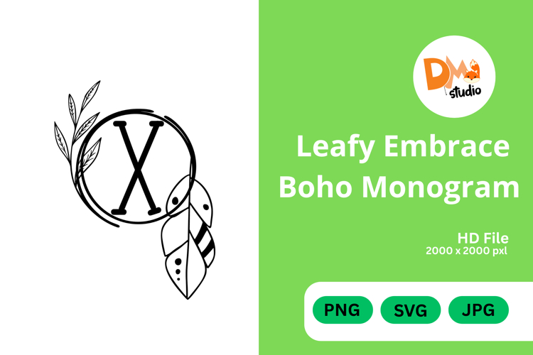 Leafy Embrace Boho Monogram