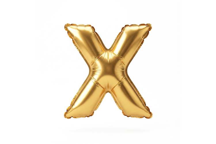 Golden Metallic Letter X Foil Balloon Party Decoration