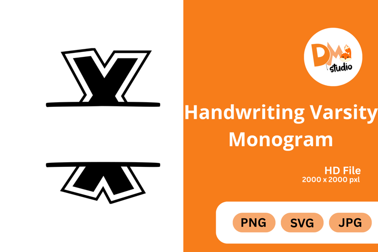 Handwriting Varsity Monogram