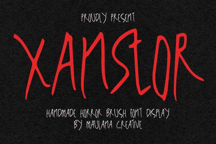 Xanstor Handmade Horror Brush Font Display