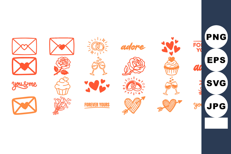 Romantic Valentine SVG Clipart Bundle For Crafting