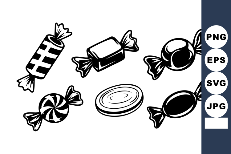 Black And White Candy Clipart Image 11