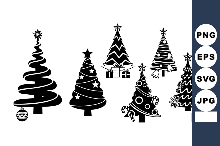 Christmas Tree Clipart Black And White Image 4