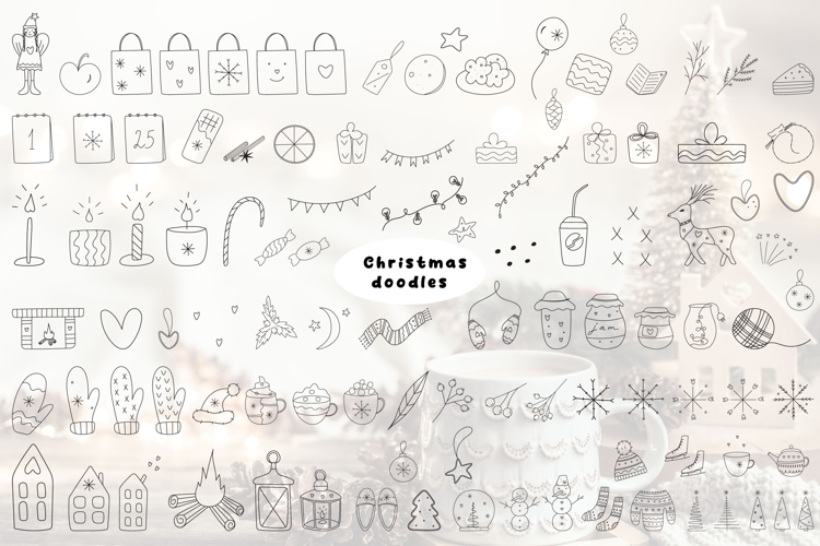 Christmas PNG Clipart. Christmas Hand Drawn Doodle Elements