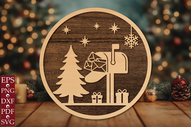 Xmas Mailbox SVG Laser Cut