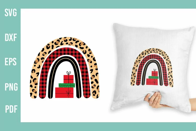 Christmas SVG |Christmas Rainbow SVG |Leopard Buffalo Plaid