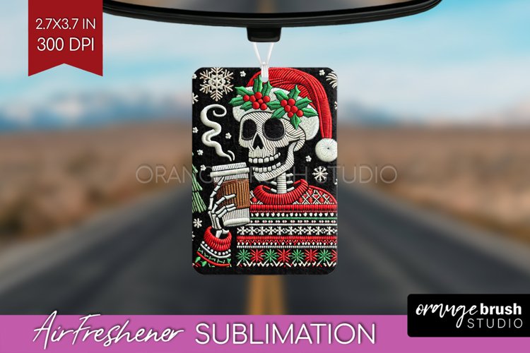 Christmas Skeleton Air Freshener PNG - Santa Car Freshener