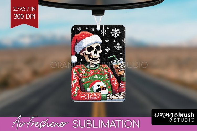 Christmas Skeleton Air Freshener PNG - Santa Car Freshener