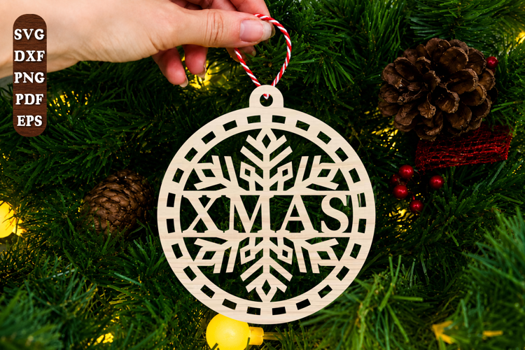 XMAS Snowflake Christmas Ornament Laser Cut SVG