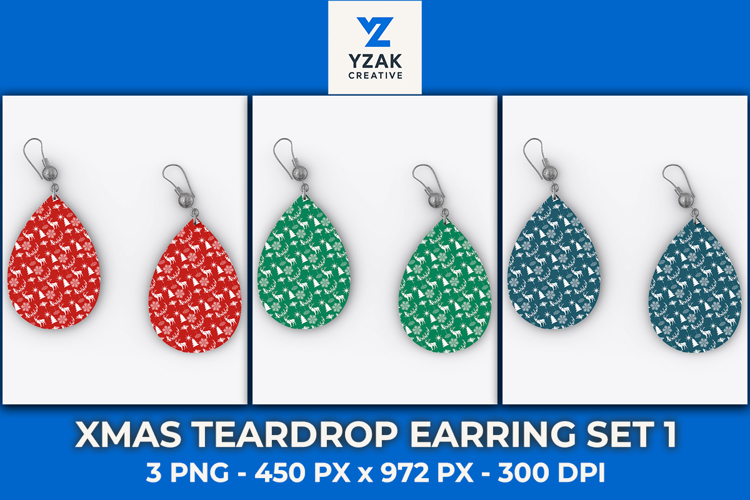 Xmas Teardrop Earring Set 1