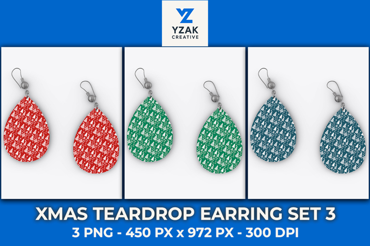 Xmas Teardrop Earring Set 3