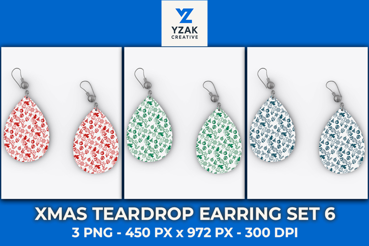 Xmas Teardrop Earring Set 6