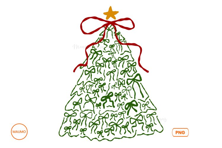 Hand drawn christmas tree