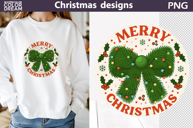 Green Bow Sublimation | Merry Christmas