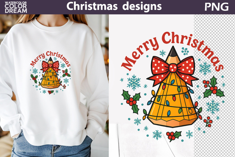Christmas Teacher Sublimation | Merry Teacher Design