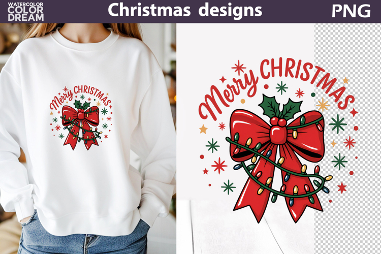 Christmas Bow Sublimation | Merry Christmas