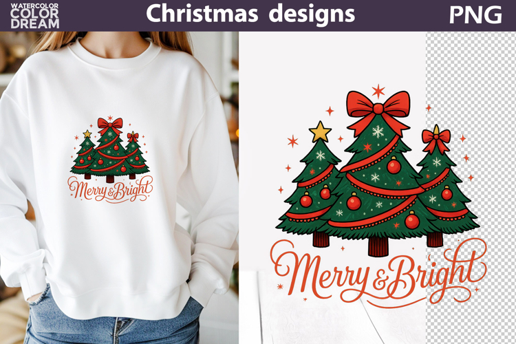 Christmas Tree Sublimation | Merry & Bright