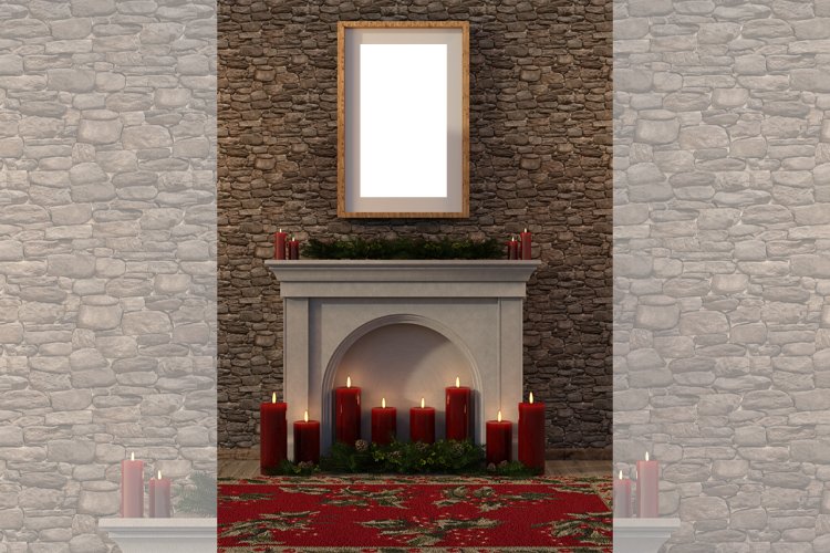 Christmas interior and wooden frame example image 1