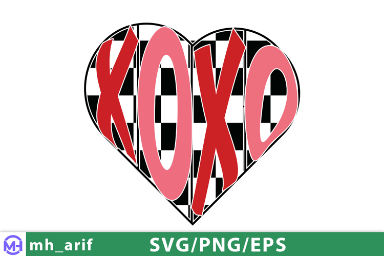 Retro Xoxo Love Valentines Day SVG PNG T-shirt Design