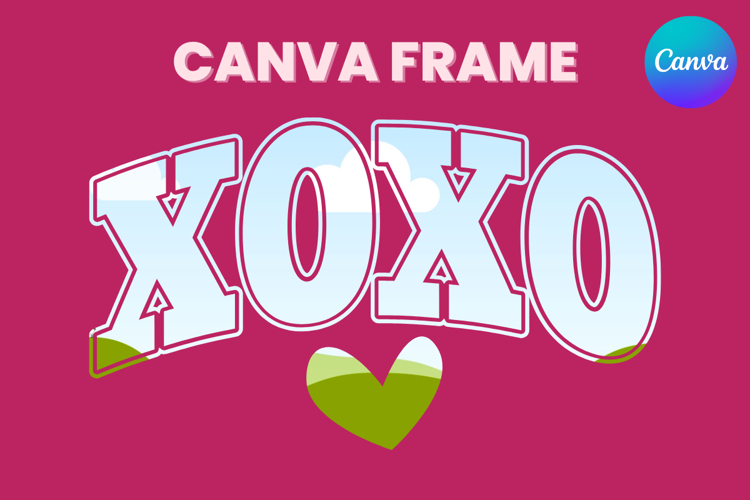 Xoxo Canva Frame Varsity Valentines Day Photo