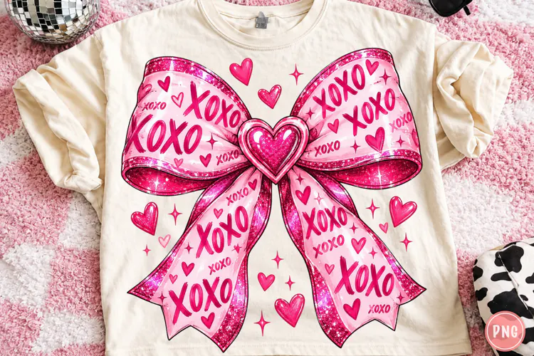 Xoxo Valentine Coquette Bow Png