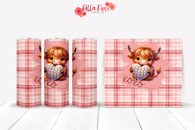 Valentines Highland Cow | 20oz Tumbler Wrap