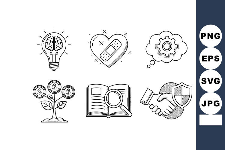 Business and innovation concepts with light bulb brain, hear