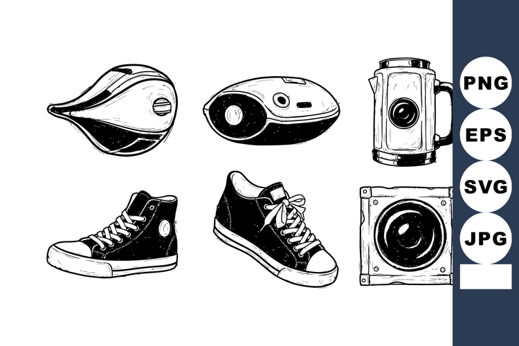 Black And White Shoe Clipart Image 23