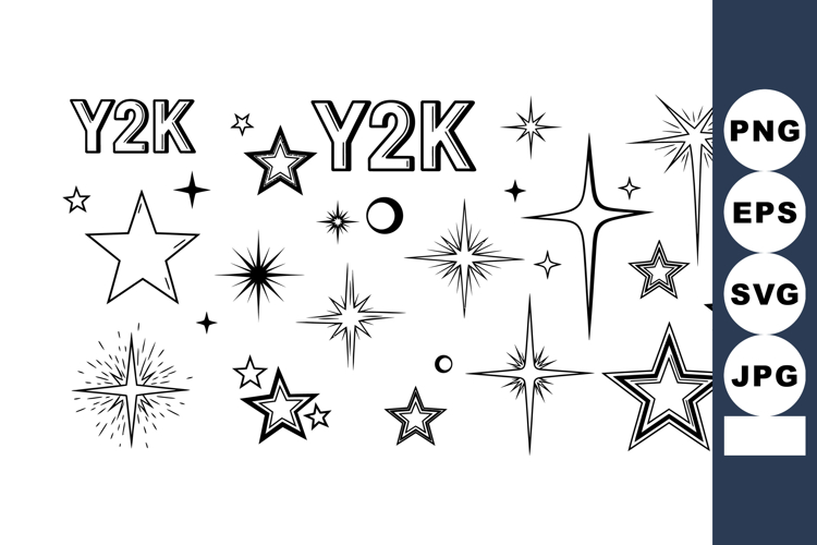 Star Clipart Black and White Image 2