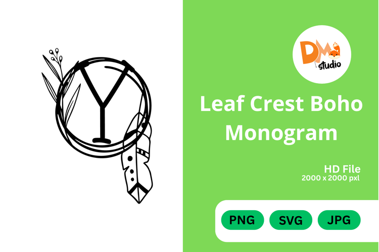 Leaf Monogram Svg Image 22