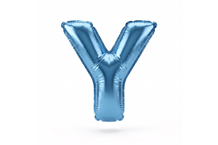 Blue Metallic Letter Y Foil Balloon Party Decoration example image 1