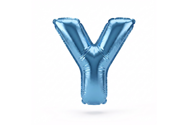 Blue Metallic Letter Y Foil Balloon Party Decoration