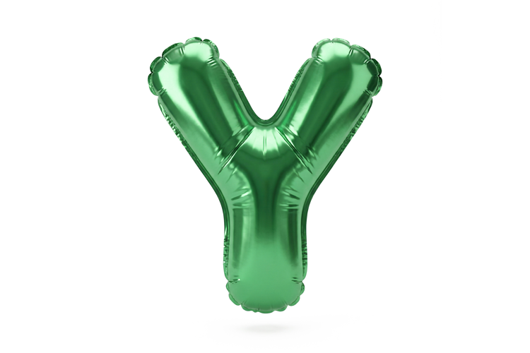 Green Metallic Letter Y Foil Balloon Party Decoration