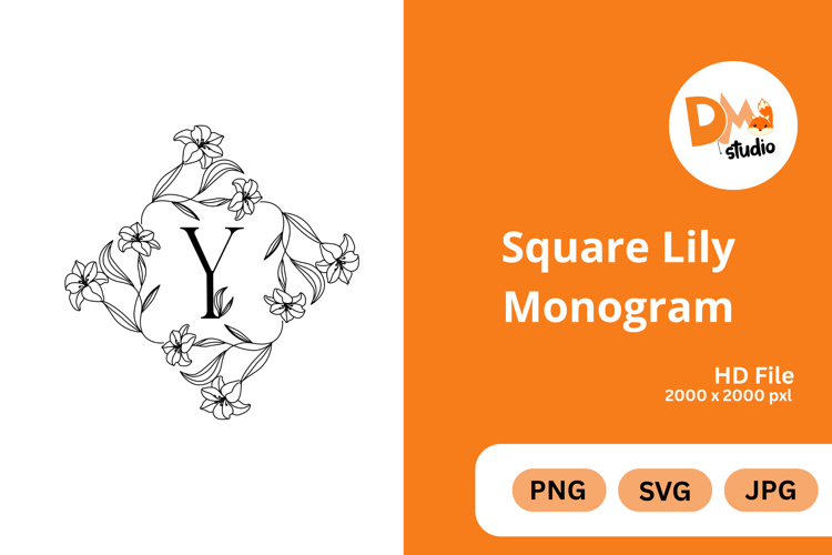 Square Lily Monogram