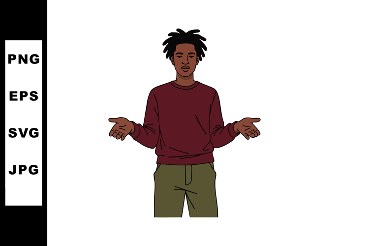 Young man with dreadlocks wearing casual clothes shrugging s