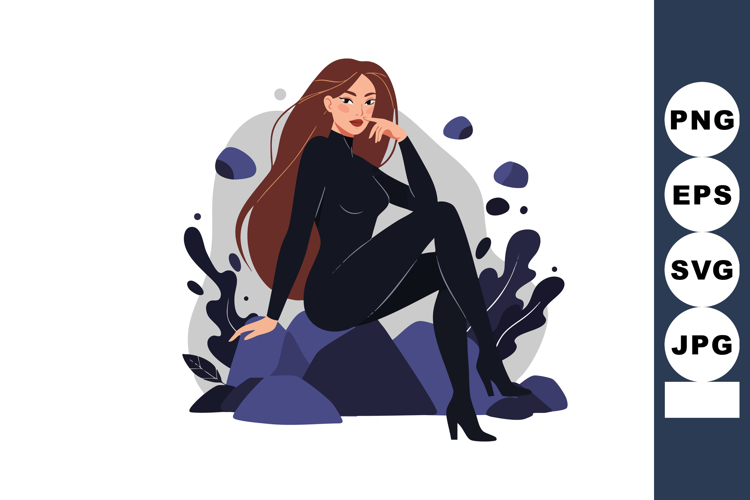 Long Hair Clipart Image 6
