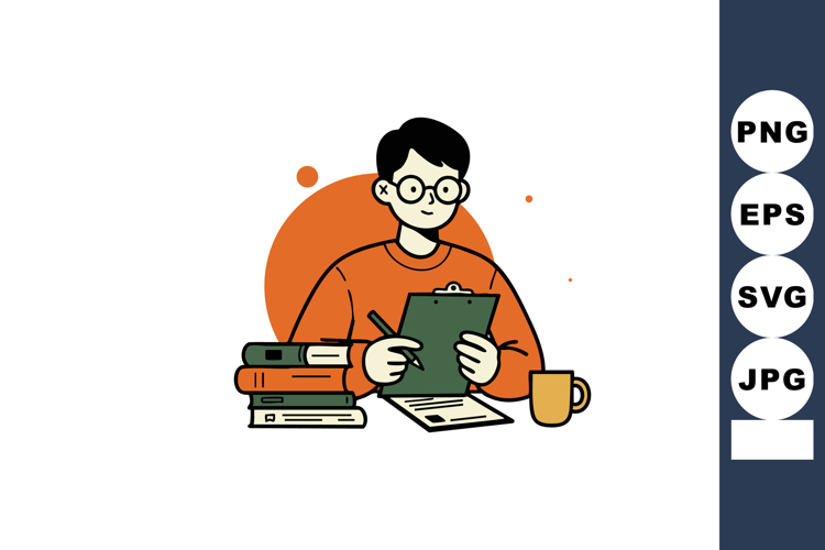 Studying Clipart Image 6