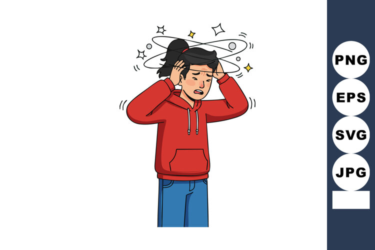 Young woman feeling dizzy and stressed holding head wearing example image 1