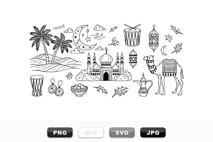 Middle Eastern Vector Clipart Bundle for Ramadan Decor